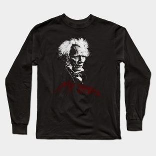 Arthur Schopenhauer Metal Silkscreen Long Sleeve T-Shirt